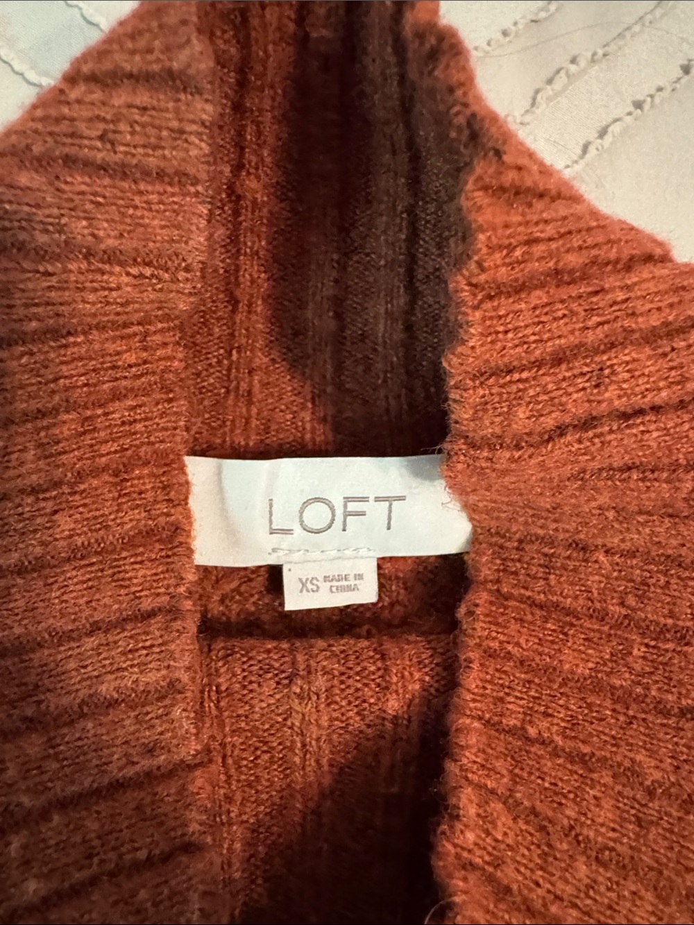 LOFT Cozy Mock Neck Ribbed Sweater - Peach and Rust - bundle of 2 sweaters - XS - Picture 7 of 10